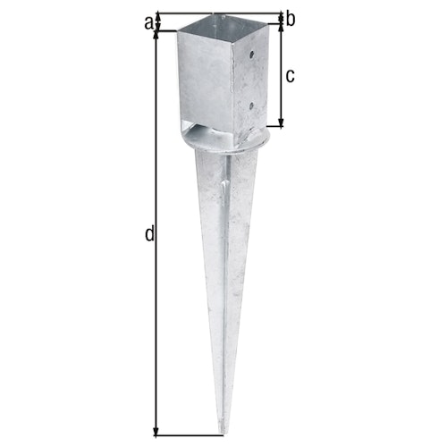 Alberts® Einschlaghülse 750mm mit verstellbarem Topf für verschiedene Pfostenstärken
