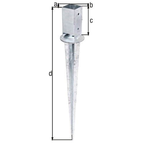 Alberts® Einschlaghülse 900mm mit verstellbarem Topf für verschiedene Pfostenstärken