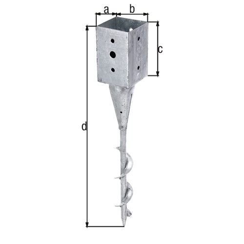 Alberts® Einschraub-Bodenhülse für Vierkantholzpfosten 91x91/595