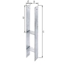 Vorschaubild Alberts® H-Pfostenträger 300x60x6mm Gesamtlänge 800mm für verschiedene Pfostenstärken