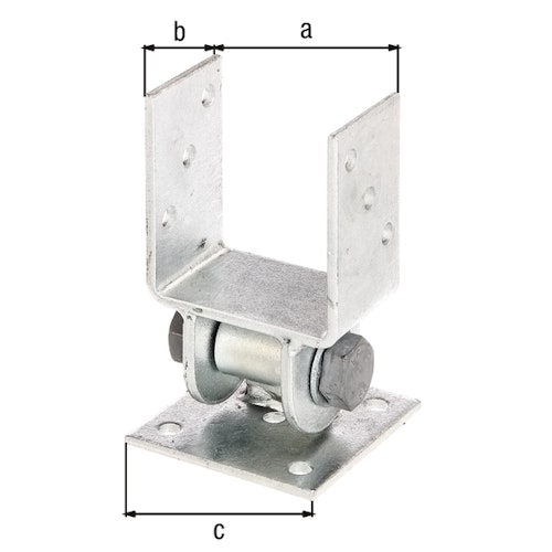 Alberts® Pfostenträger mit beweglichem Oberteil für schräge Mauern Breite: 91mm Tiefe: 60mm