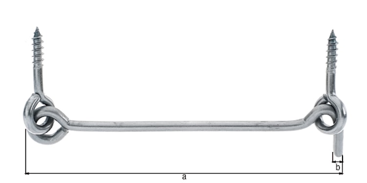 Alberts® Sturmhaken mit Öse Edelstahl zum Einschrauben Länge 120 mm Haken ⌀4,2 mm 