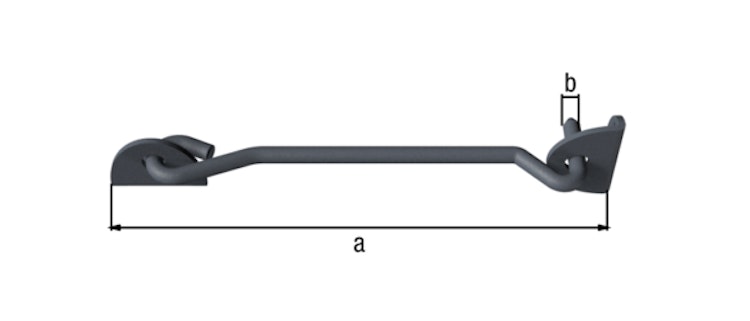 Alberts® Sturmhaken Ovado verz.,graphitgrau beschichtet Länge 233 mm Haken ⌀8 mm 