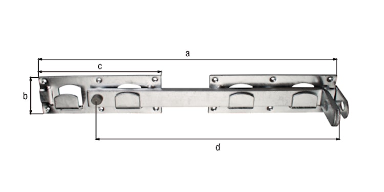 Alberts® Doppeltorüberwurf feuerverzinkt Länge: 430 mm Höhe: 70 mm 