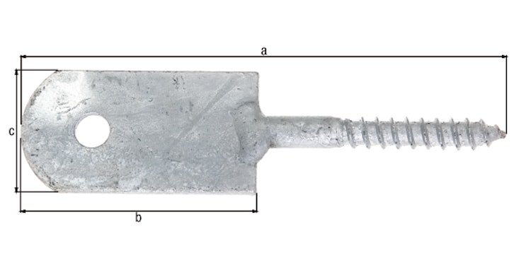Alberts® Zaunriegelhalter,feuerverzinkt,zum Anschrauben,Holzgewinde 8x60 mm,Länge 120 mm 
