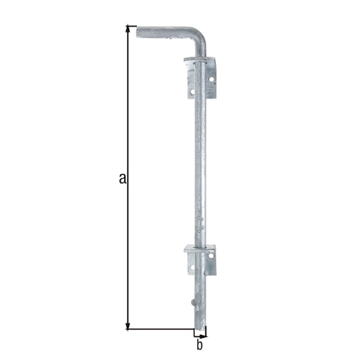 Alberts® Bodenschieber feuerverzinkt Gesamthöhe 400 mm Abstand Bolzen - Tor 30 mm 