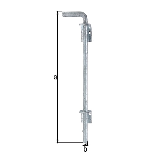 Alberts® Bodenschieber feuerverzinkt Gesamthöhe 400 mm Abstand Bolzen - Tor 40 mm 