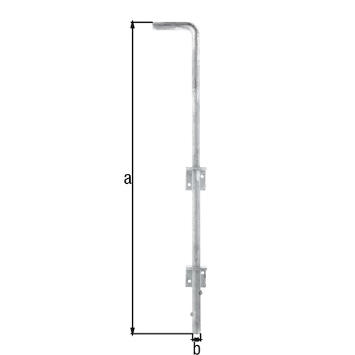 Alberts® Bodenschieber feuerverzinkt Gesamthöhe 600 mm Abstand Bolzen - Tor 40 mm 