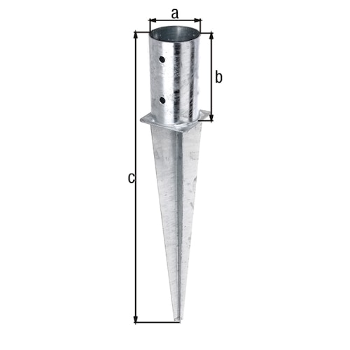 Alberts® Rundpfosten-Einschlaghülse 600mm für verschiedene Pfostenstärken