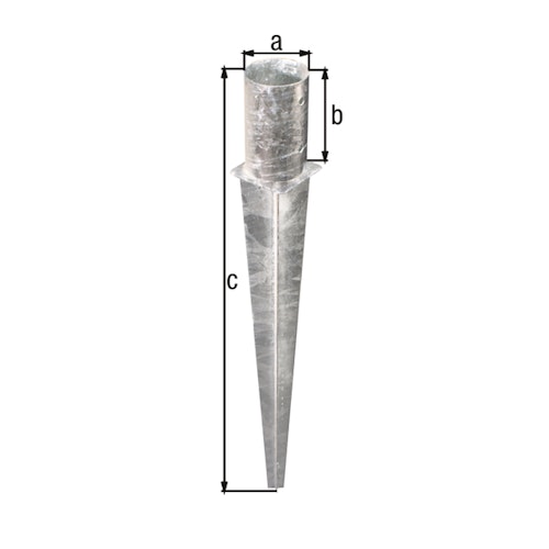 Alberts® Rundpfosten-Einschlaghülse 750mm für verschiedene Pfostenstärken