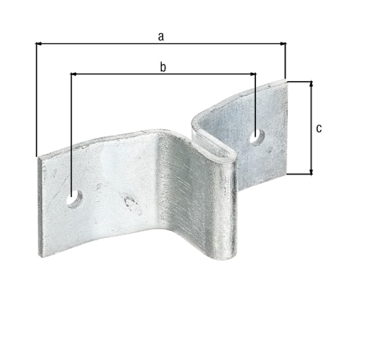 Alberts® Lasche für Zaunpfosten aus T-Profil feuerverzinkt Länge 114 mm Breite 40 mm 