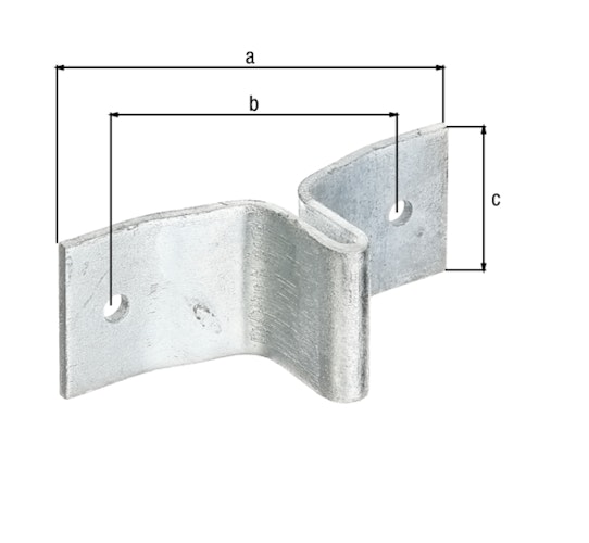 Alberts® Lasche für Zaunpfosten aus T-Profil feuerverzinkt Länge 148 mm Breite 40 mm 