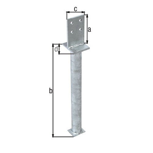 Alberts® T-Pfostenträger mit Steg 130/500mm