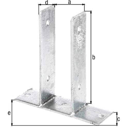 Alberts® U-Pfostenträger 200x60x4mm zum Aufschrauben für verschiedene Pfostenstärken