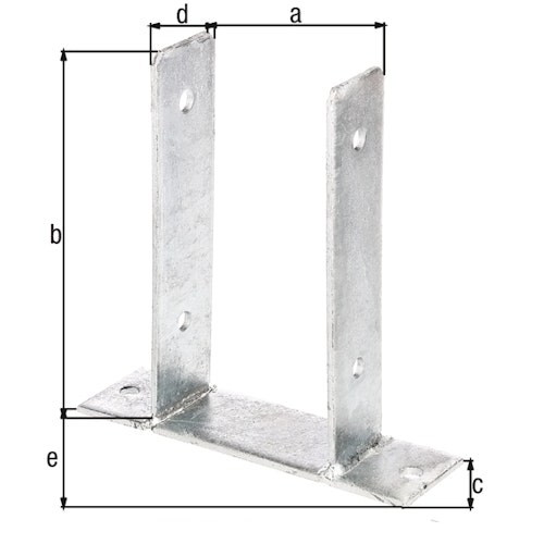 Alberts® U-Pfostenträger 200x60x4mm zum Aufschrauben für verschiedene Pfostenstärken