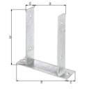 Vorschaubild Alberts® U-Pfostenträger 200x60x4mm zum Aufschrauben für verschiedene Pfostenstärken