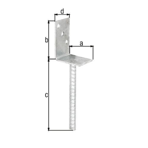 Alberts® L-Pfostenträger mit Betonanker Breite: 80mm Höhe: 104mm
