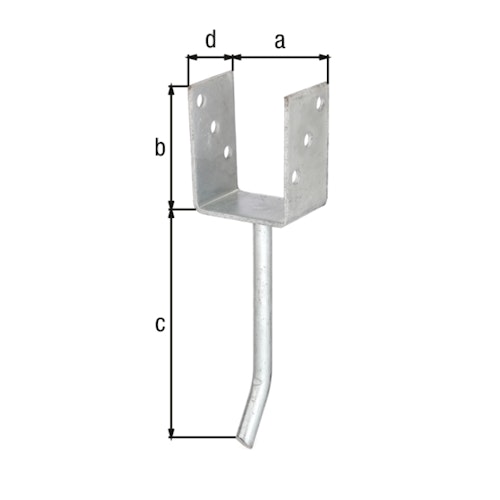 Alberts® U-Pfostenträger 104x60x4mm Betonanker Rundstahl für verschiedene Pfostenstärken