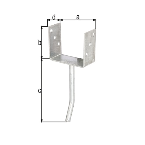 Alberts® U-Pfostenträger 104x60x4mm Betonanker Rundstahl für verschiedene Pfostenstärken