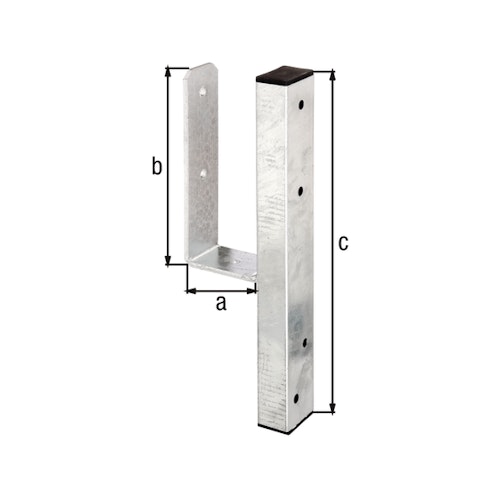 Alberts® U-Pfostenträger für L- Randsteine für Vierkantholzpfosten 91x91mm Höhe: 230mm