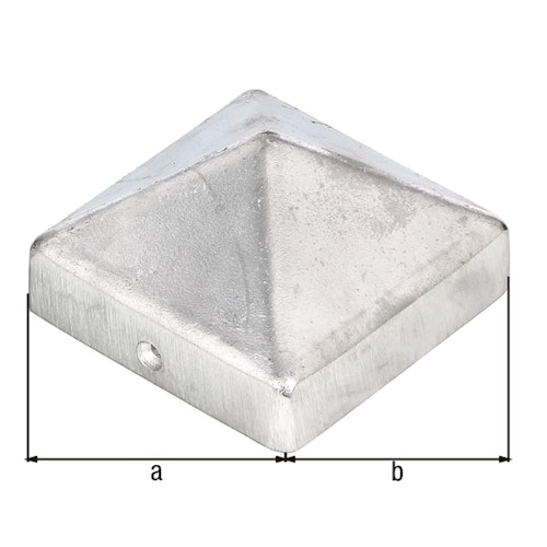 Alberts® Pfostenkappe für Holzpfosten hoch Aluguss blank LxB 70x70 mm 