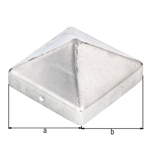 Alberts® Pfostenkappe für Holzpfosten hoch Aluguss blank LxB 90x90 mm 