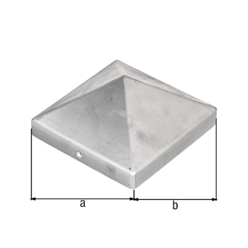 Alberts® Pfostenkappe für Holzpfosten hoch Aluguss blank LxB 120x120 mm 