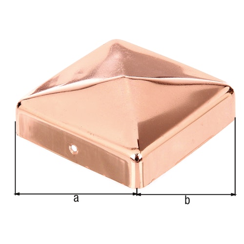 Alberts® Pfostenkappe für Holzpfosten flach Kupfer zaponiert LxB 90x90 mm 