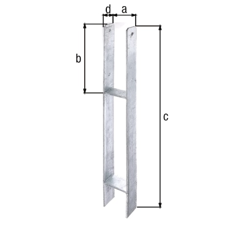 Alberts® H-Pfostenträger 300x60x6mm Gesamtlänge 800mm für verschiedene Pfostenstärken
