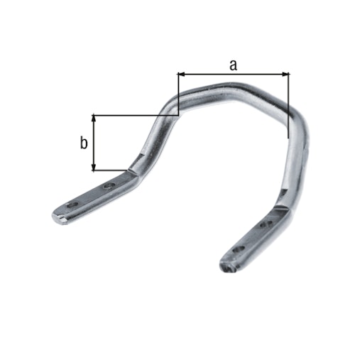Alberts® Torgriff abgewinkelt galv. blau verzinkt Länge Griff 120 mm Tiefe 75 mm 
