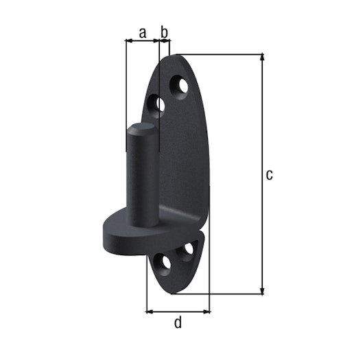 Alberts® Kloben Ovado verz.,graphitgrau beschichtet Dorn ⌀16 mm 