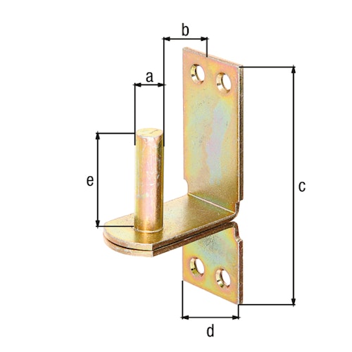 Alberts® Kloben ⌀16 mm auf Platte 113x40 mm gelbvz.