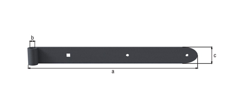 Alberts® Ladenband Ovado Ausf.gerade,Abschl.abgerundet,verz.,graphitgrau besch.⌀13/400mm 