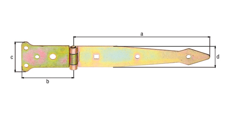 Alberts® Werfgehänge Scharnier 48x77 Band 202x35 mm gelbvz.