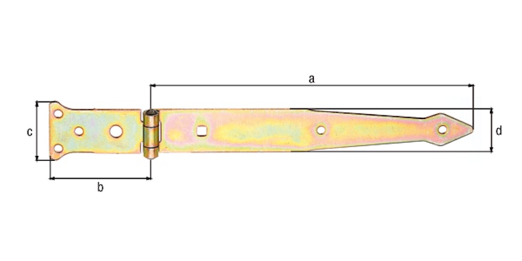 Alberts® Werfgehänge Scharnier 48x77 Band 252x35 mm gelbvz.