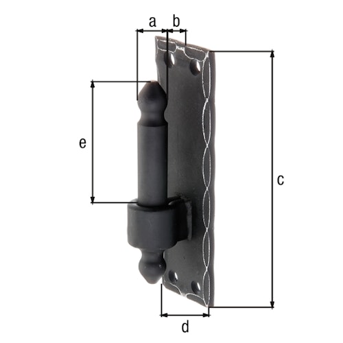 Alberts® Kloben ⌀16mm auf Platte 150x45mm Abstand 10mm Randgehämmert schwarz