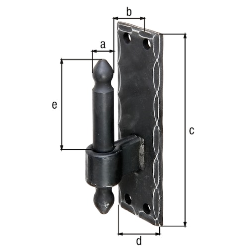 Alberts® Kloben ⌀16mm auf Platte 150x45mm Abstand 25mm Randgehämmert schwarz