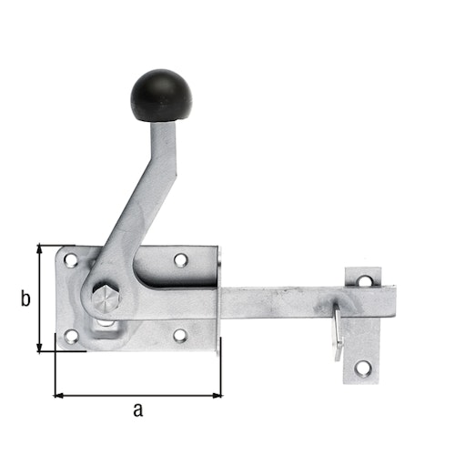 Alberts® Gartentorfalle,Edelstahl,zusätzlich kugelgestrahlt,Platten Breite 80mm,Höhe 55mm 