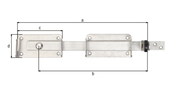 Alberts® Doppeltorüberwurf Edelstahl zusätzlich kugelgestrahlt Gesamtlänge 327 mm 