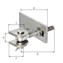 Vorschaubild Alberts® Torband für 180° Öffnung,lang,VA,z.Anschweißen,Gew.M16