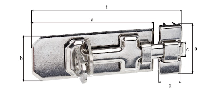 Alberts® Sicherheits-Schlossriegel Flachgriff 100 x 40 mm