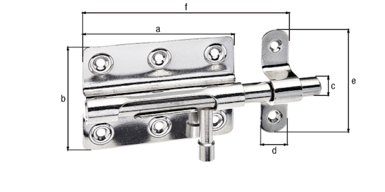 Alberts® Bolzenriegel Edelstahl 80x59 mm