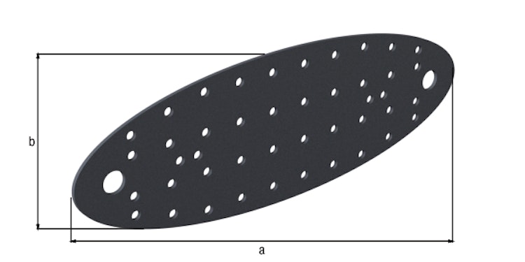 Alberts® Lochplatte Ovado verz.,graphitgrau beschichtet 240 x 80 mm 