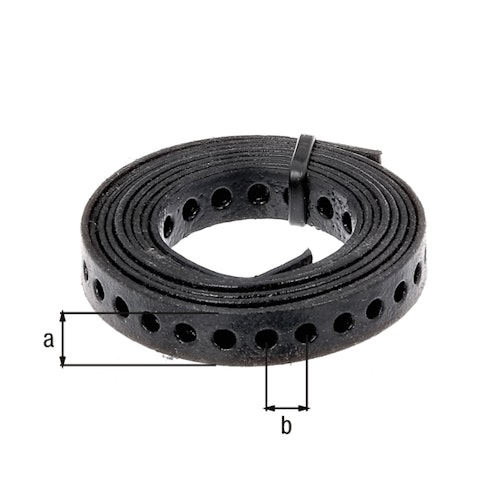 Lochband verz. schwarz 12x0,9 mm/1,5 m