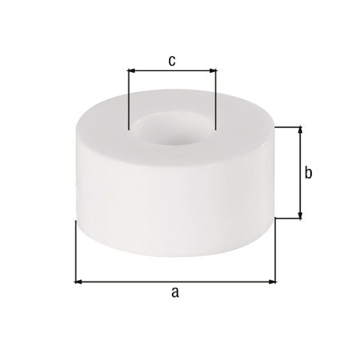 Alberts® Distanzhülse,KST weiß,Außen ⌀20 mm,Höhe 10 mm,Innen ⌀8,5 mm,verpackt à 15 St. 