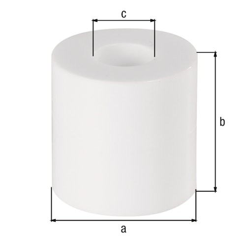 Alberts® Distanzhülse,KST weiß,Außen ⌀20 mm,Höhe 20 mm,Innen ⌀8,5 mm,verpackt à 10 St. 