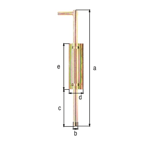 Alberts® Bodenschieber,galv.gelb verz.,z.Anschweißen,Höhe 400mm