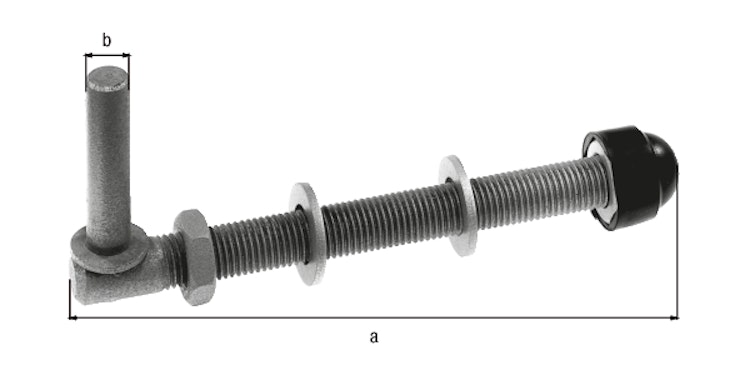 Alberts® Kloben z.Durchschrauben,ein Paar,feuerverz.,Dornst.⌀13mm,Länge 160mm,Gew.M12 