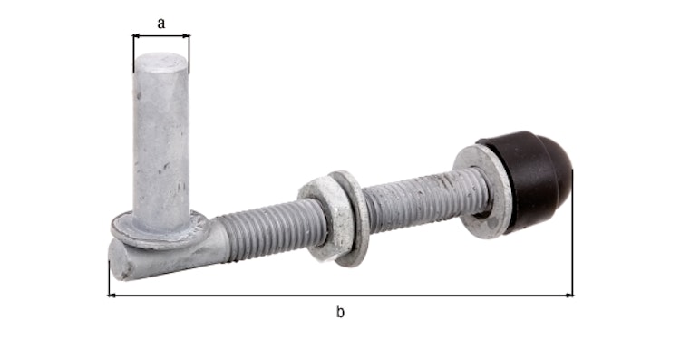 Alberts® Kloben z.Durchschrauben,ein Paar,feuerverz.,Dornst.⌀13mm,Länge 120mm,Gew.M12 