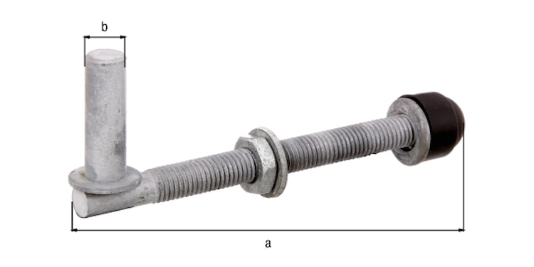 Alberts® Kloben z.Durchschrauben,ein Paar,feuerverz.,Dornst.⌀13mm,Länge 140mm,Gew.M12 